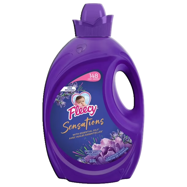Fleecy Sensations Assouplissant à Linge Liquide, Parfum Lavande 3,5 L - 148 Brassées